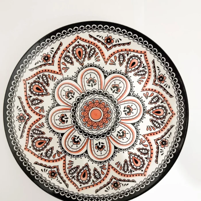 1 pcs Decorated Ceramic Moroccan Oriental design Multicolor Plates