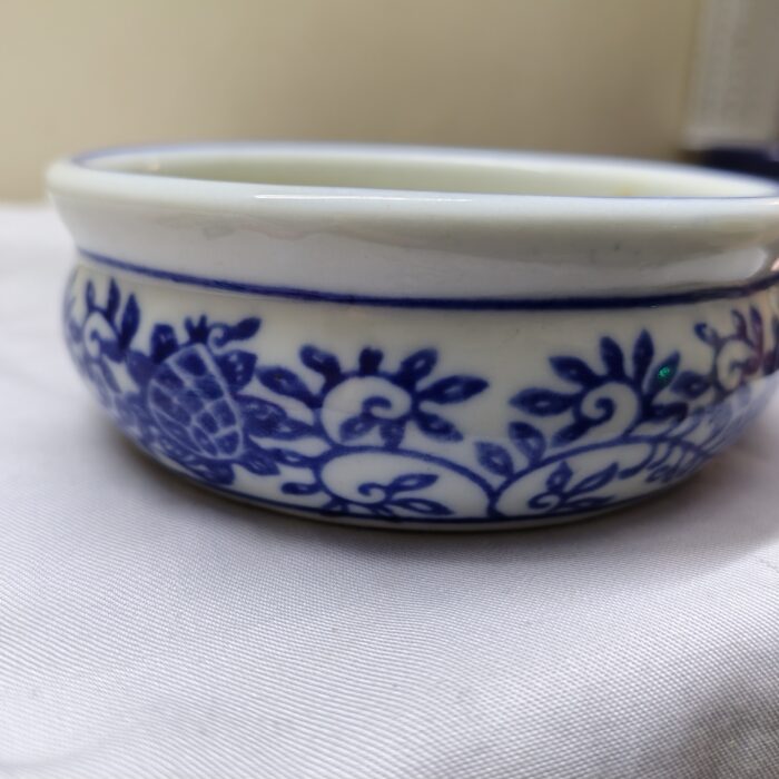 Antica Ciotola in Ceramica CINESE Bianca e Blu Dipinta a mano VINTAGE Design