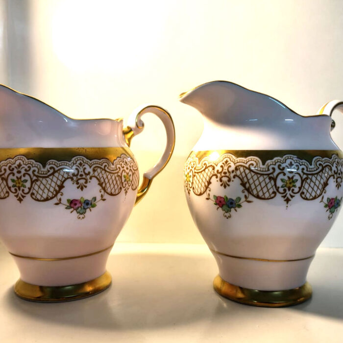 Antique porcelain Jug Pitcher c1880 Worcester, Derby Copeland hand painted flowers  gold decorated