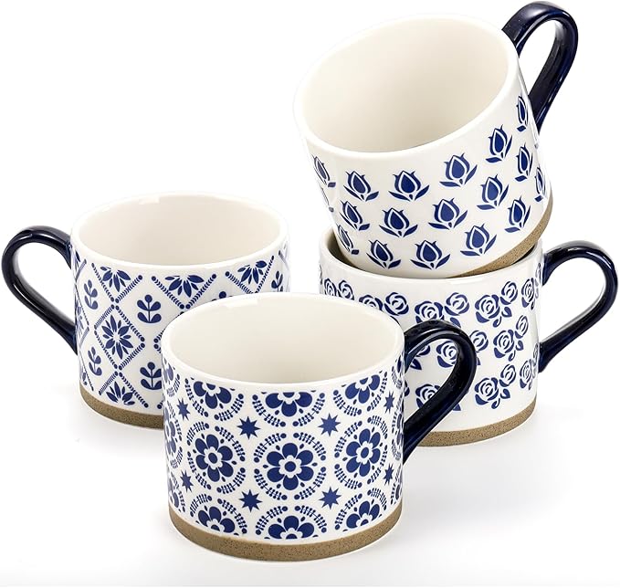 Coloch 4 Pack Ceramic Coffee Mugs.