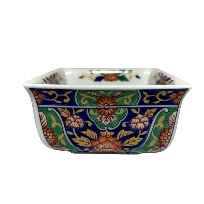 Japanese Square Ceramic Bowls Vintage Unused  Gift Wrapped !! Original Wooden Box  Bowls Home Decor